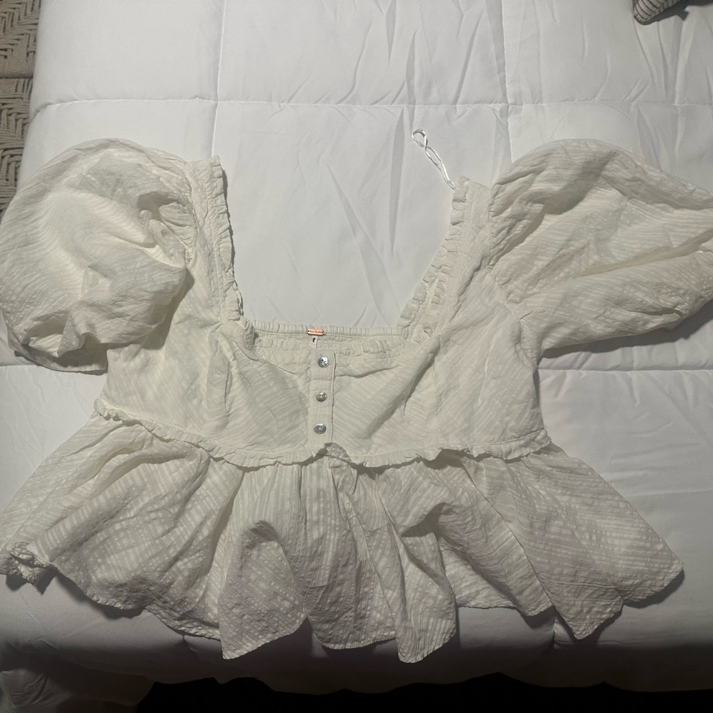 free people boho white top!!!!